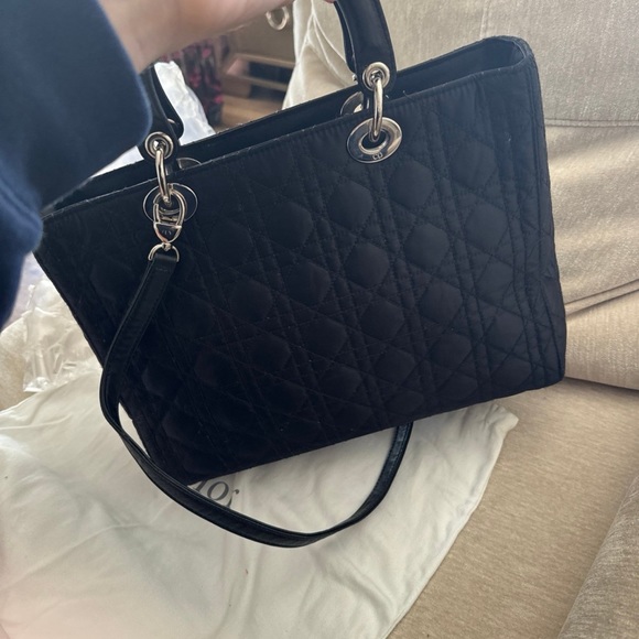 Christian Dior Black Cannage Quilted Nylon Medium Lady Dior Bag ****Authentic - Picture 5 of 14